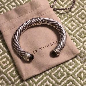 EUC David Yurman 10mm smoky Quartz/diamond bangle!